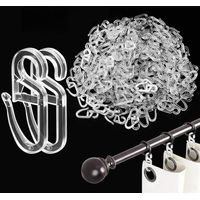 130 Pieces Curtain Hook with 6mm Grommets Roller Curtain Clips Transparent Curtain Hooks for Rails and Rails Curtain Rods, Accessories for Curtain, for Bedroom and B Room
