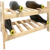Botellero de Pino Personalizable, Capacidad 12 Botellas, Madera Sin Pulir, 25x28x53 cm