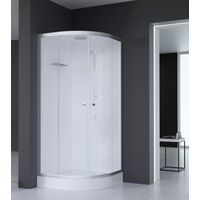 MARWELL Duschkabine Silver Round 90 x 90 x 217 cm - weiß - Runddusche - Komplettdusche - Dusche - Duschabtrennung - Duschwand - Dusche Komplett-SET- weiße Dusche