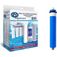 Membrane 50 GPD Pack de 3 filtres standard 1 sediments, 1 charbon GAC et 1 bloc de charbon