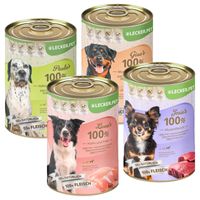 24 x 400 g de mélange d'aliments humides pour chiens Lecker.Pet® Gino's, Josie's, Luna's & Paula's 100 % viande et légumes - 6 boîtes de chaque type