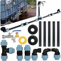 Ibc Connection Kit Ibc Adapter For 2 Tanks Tank 1000 Liters Ibc Side By Side/Rain Tanks With 3/4" Gooseneck