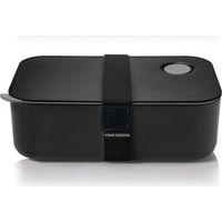 Yoko Design 1386 - Scatola per il pranzo ermetica in plastica, 19 x 6,5 x 12 cm, colore: Nero