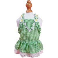 Fille Robe Chien Vêtements Costume Florale Dentelle Jupe Tutu Robe Verte Taille M