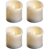 Lot de 4 bougies piliers LED, 7,5 x 12,5 cm