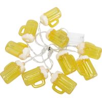 Set mit 2 Lichterketten in Bierkrugform – 2 Meter – 10 LEDs – warmweißes Licht, faltbar – geringer Energieverbrauch