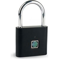 USB C Powered Fingerprint Smart Padlock Waterproof Design Perfect for Bikes, Luggage and Storage Units (Black)