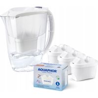 Aquaphor Amethyst 2,8-Liter-Filterkrug + 3 Filterkartuschen, Weiß