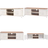 Meuble TV 120x30x40 cm Blanc - Meubles Tv - Meuble Tv Industriel - Meuble Tv Blanc - Meuble Tv Avec Étagères - Meuble Tv Design - Home & Living