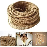 LED Lighting Fil de lin électrique à 3 conducteur, 3x 0.75mm² Câble Cordon d'alimentation 10M Rétro Tressé Industriel Corde pour lampes Suspension accessoires DIY