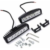 LED Phare 12v 24v,2PCS 18W 16cm Projecteur Spot Phare de Travail Longue Portee LED Phare LED MotoVoiture Barre LED Feux de Travail Lampe de Travail pour Truck ATV SUV IP68
