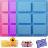 Silikon rechteckige Seifenform 6 Kavitäten DIY Silikonform für Backen Kuchen Schokolade Kekse Eiswürfel Handgemacht