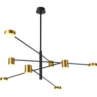 Italux Remdal lampadario LED 8 luci nero oro 3000K