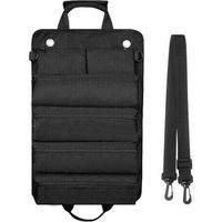 Werkzeugtasche zum Aufrollen für Damen und Herren, strapazierfähiger und wasserdichter Werkzeugorganizer mit Rollen, multifunktionaler Schultergurt, tragbare und robuste Tasche mit Rollen, schwarz