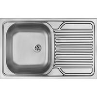 Fregadero de acero de una cubeta con escurridor a la derecha Deante Tango ZM5011P acero inoxidable cepillado