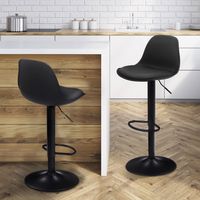 Lote de 2 taburetes de bar negros de diseño KARL con patas negras