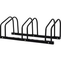 Aparcamiento para 3 Bicicletas Soporte de Acero para Aparcar Bicicletas en el Suelo o Pared 76x33x27 cm Negro