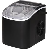 Máquina para Hacer Hielo 12 Kg/24h 9 Cubitos en 6-12 Min Dépôt d'eau 1,3 L 22,2x29,4x29 cm Noir