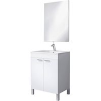 Unterschrank NewYork, Unterschrank, Schrank mit 2 Türen, glänzend weiße Farbe, cm 60x80x45Weiß