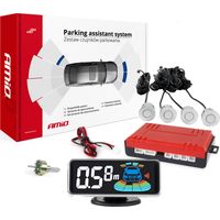 Sensores de estacionamiento traseros LED plateados 3D AMIO-03187