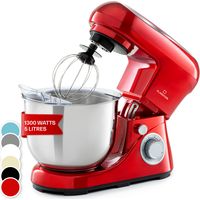 Klarstein – Robot pâtissier multifonction 1300W – Bol inox 5L – Système planétaire 6 vitesses – Crochet pétrisseur inclus