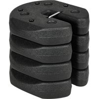 Pack de 4 Pesos para Carpas Plegables Rellenados con Cemento Bases para Toldo Pérgola Ø22x5,5 cm Negro