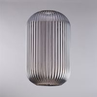 diffusore in vetro soffiato grigio specchiato con decoro rigatura in rilievo H.34 - Ø20