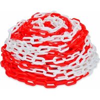 Catena di segnalazione in polietilene da 10 m – Resistente alle intemperie – Colori rosso e bianco – Barriera di sicurezza visibile