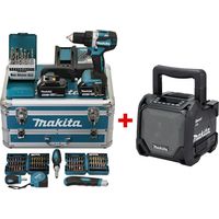 Taladro atornillador MAKITA LXT DDF484RTX6 con accesorios + Altavoz DMR202B