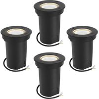 Randaco 4x 3W Luci sotterranee Orientabile IP65 lampada LED Bianco neutro - Nero Alloggiamento, illuminazione esterna