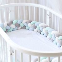 Braided velvet baby cot bumper 1.5m – 15cm thick – Crib bumper – Nursery decoration