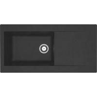 Fregadero empotrado de resina Lierra 1000x500mm 1 gran cuba - Negro - Fabricación francesa
