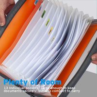 Chemise extensible avec étiquettes adhésives, chemise à soufflets à 13 compartiments, organiseur de documents, chemise extensible zippée, chemise à soufflets pour documents format lettre A4.