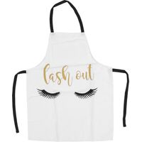 Tablier d'artiste cils doux respirant lavable motif cils pour cuisine salon de beauté blanc