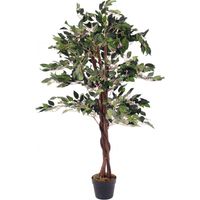 Oypla Artificial Ficus Tree Plant 120cm Indoor Outdoor Garden Decoration
