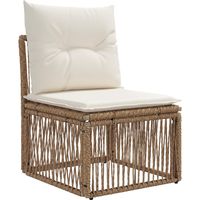 vidaXL Garden Sofa Set 6 pcs Beige Poly Rattan