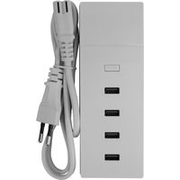 Ultraschnelle Ladestation mit 4 USB-Anschlüssen und 1 m Kabel, Weiß, Nine&One