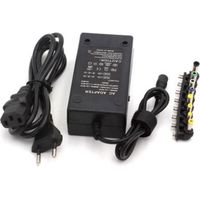 96W Power Adapter Multifunction Laptop Charger Adjustable Volt Power Supply Adaptateur, noir-