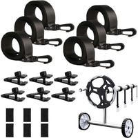 Lot De 6 Sangles De Protection Pour Bâche De Piscine, Enrouleur De Piscine, Sangles De Fixation Pour Bâche De Piscine, Lot De 6 Bandes De Fixation Et Pinces, Sangles De Fixation Faciles À Installer