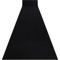 TAPIS DE COULOIR ANTIDÉRAPANT RUMBA couleur unique noir 70 cm black 70x730 cm