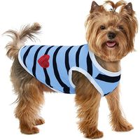 Pet Dog T-shirt rayé Chiens Chats Gilet de coton Printemps Été Vêtements pour animaux de compagnie Tee Shirt Convient aux petits et moyens grands animaux de compagnie Bichon Bouledogue Français, XS-Ra