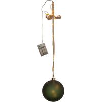 Guirlande lumineuse de Noël à piles « Bliss » avec boule, 18 LED en forme de goutte de rosée, minuterie, verte, Ø 15 cm