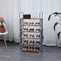 Zapatero Herzberg de almacenamiento de 6 niveles - 47x100 cm Gris