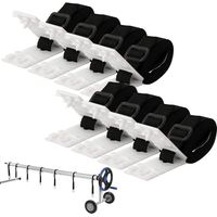 Set De 8 Kit De Sangles de Maintien,Accessoires Enrouleur de Couverture solaire Jeu de Roues de parasol Sangles de Serrage de Couverture de Piscine, pour couvertures de bâches de Piscine