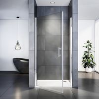 Porte de Douche 80 x 185 cm pivotante extensible verre trempé 6mm Joint de bas étanche,SIRHONA
