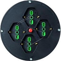 Fanton 19431 Disco Prese Ricambio 4 Prese 2P+T 16A 250V Bipasso 1 Presa Schuko 2P+T 16A 250V con Flangia Adattatore per Avvolgicavo Diametro 145 mm colore Nero