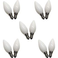 Lot de 10 ampoules LED à filament - Bougie -E12 - Chaude - 3500K,Blanc