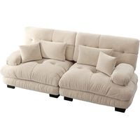Canapé Cloud Corner Modulaire Confort Chenille Café Clair 220x77x81 cm ZIPSOFA