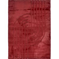 Tapis rouge géométrique doux antidérapant lavable - 80 x 150 cm