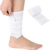 Bande de genou élastique de soutien pour sport et musculation - Blanc
